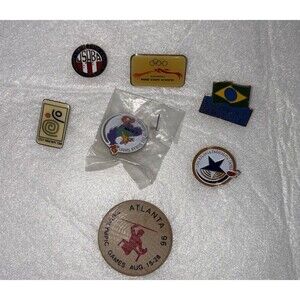 Vintage 1996 Paralympic Games Pins and Token Lot of 7 Atlanta Georgia
